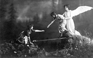 Historic photo, guardian angel, ca. 1915