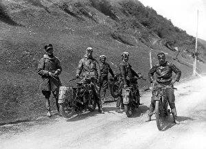 Historic photo, motorbike excursion, ca. 1930