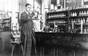 Historic photo, pharmacist, ca. 1915