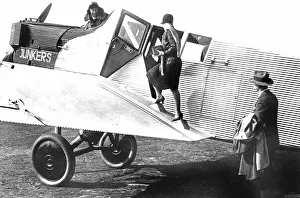 Historic photograph, aeroplane passengers