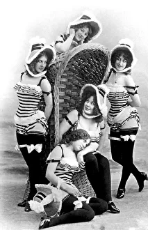 Historic photograph, bathing costumes during the German Empire