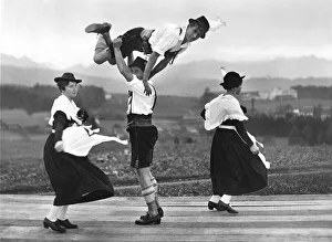 Historic photograph, Bavarians dancing