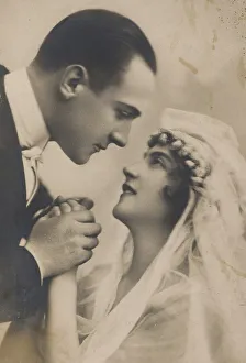 Historic photograph of a bridal couple