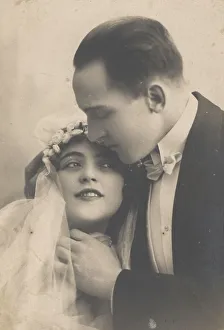 Historic photograph of a bridal couple