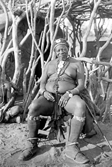 Historic photograph, chieftain sitting down