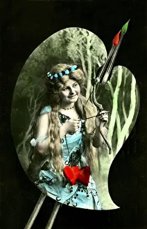 Historic photograph, female Cupid, around 1915