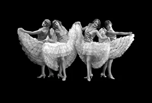 Historic photograph, four female dancers