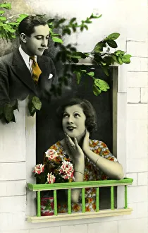 Historic photograph, flirt, around 1930