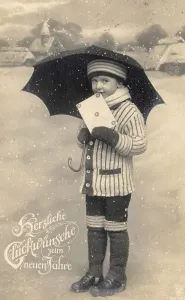Historic photograph: greeting card for New Year's