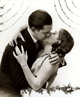 Historic photograph, kiss, around 1930
