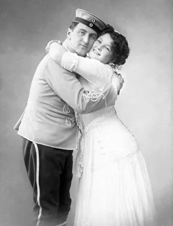 Historic photograph, lovers embracing, ca. 1915