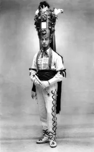 Historic photograph, man wearing a traditional costume