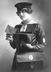 Historic photograph, postwoman, around 1916