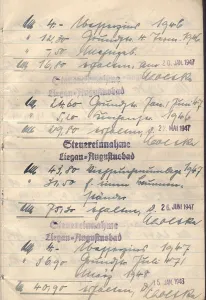 Historic photograph, tax return from 1947