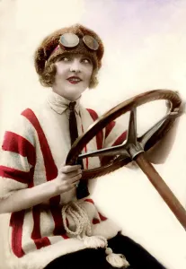 Historic photograph, woman behind the wheel