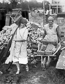 Historic photograph, women at a building site