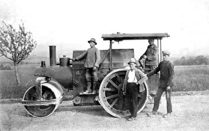 Historic photograph, workmen, road construction