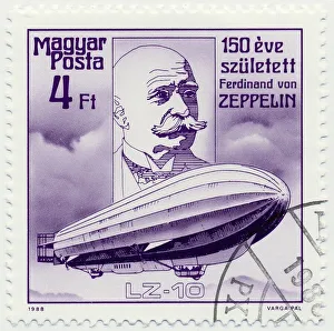 Historic postage stamp, Ferdinand Graf von Zeppelin