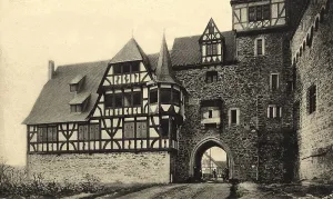Historic postcard about 1900 castle Burg on the Wupper Bergisches Land Germany