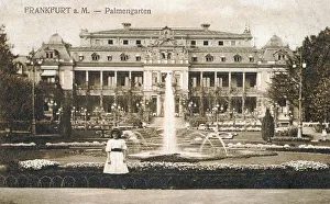 Historic postcard about 1900 Frankfurt on the Main Germany Palmengarten palm garden