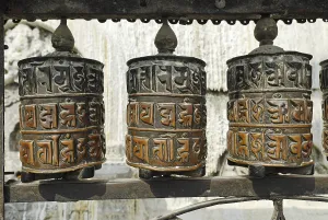 Category Buddhism Prints: Historic prayer mill, Swayambhunat Tempel