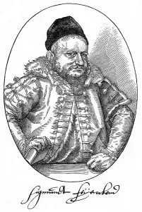 Historic print, 1551, portrait of Sigmund Feyerabend