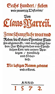 Historic print, 1572, front page of a chapbook