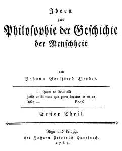 Historic print, 1773, title page of Ideen by Johann Gottfried von Herder