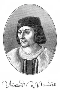 Historic print, autograph, portrait of Niklaus Manuel