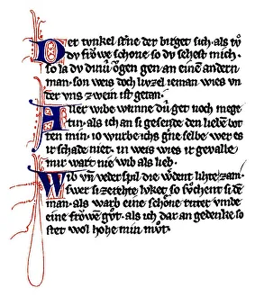 Historic print, manuscript, Der von Kuerenberg