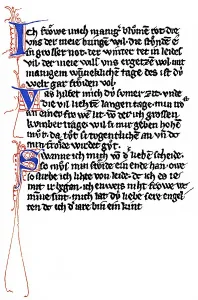 Historic print, manuscript, minnelied