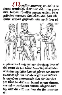 Historic print, manuscript by Pfaffe Konrad