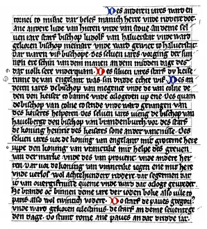 Historic print, manuscript, the Saxon Chronicle of the World