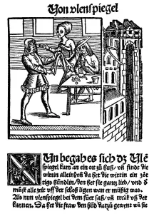 Historic print, Middle Low German folks book Eulenspiegel from 1511