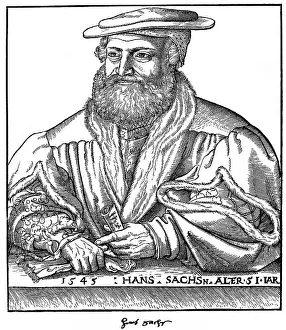 Historic print, woodcut with autograph by Michael Osterdorfer