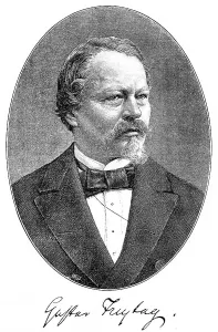 Historic printing, portrait by Gustav Freytag