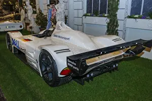 Historic racing car BMW V12 LMR Le Mans for 24h 24 hours race in 90s 1999 with rain tyres