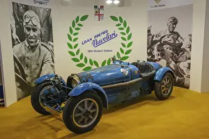 Historic racing car Classic Car Bugatti Type 59 of Tazio Nuvolari memorial race in version for road registration