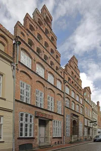 Historic Schabbelhaus built in the 18th century with stepped gable