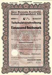 Historic security, partial debenture