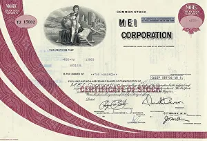 Historic share certificate, MEI Corporation