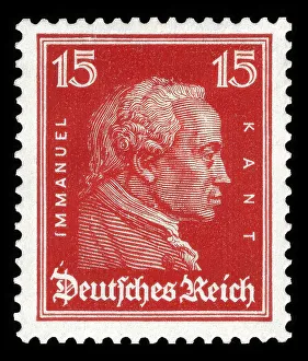 Historic stamp, German Reich, definitive stamp at 15 Pfennig with Immanuel Kant portrait