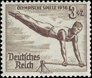 Historic stamp, German Reich, special stamp with surcharge for the 1936 Olympic Games