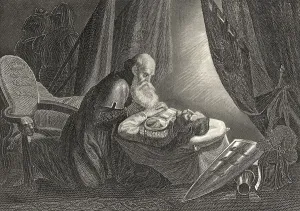 Historic steel engraving, Eberhard II