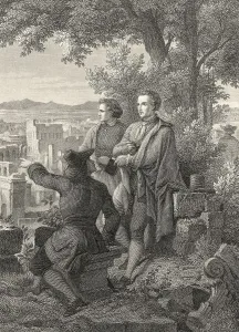 Historic steel engraving by Ferdinand Rothbart