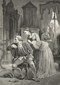 Historic steel engraving by Ferdinand Rothbart