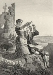 Historic steel engraving by Ferdinand Rothbart