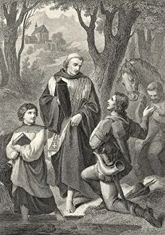 Historic steel engraving by Ferdinand Rothbart