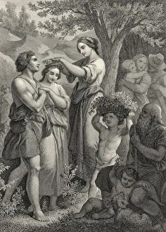 Historic steel engraving by Ferdinand Rothbart