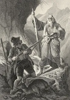 Historic steel engraving by Ferdinand Rothbart